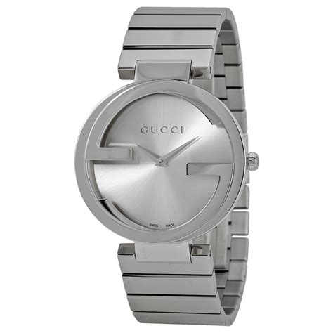 gucci interlocking watch silver|gucci 7 bezel watch.